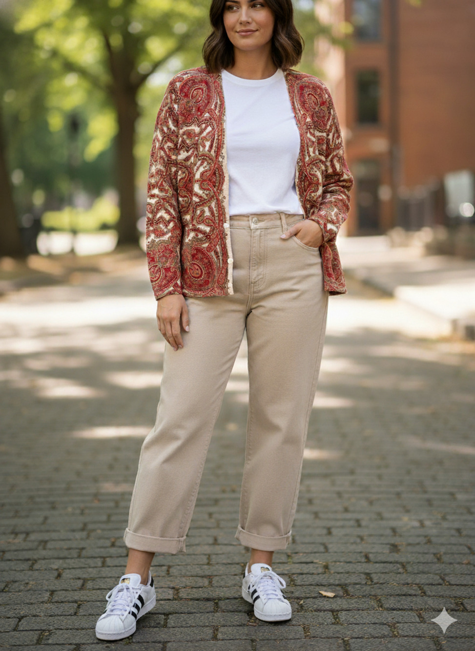 Talbots 100% Pure Italian Merino Wool Paisley Cardigan Sweater 1X Cottagecore